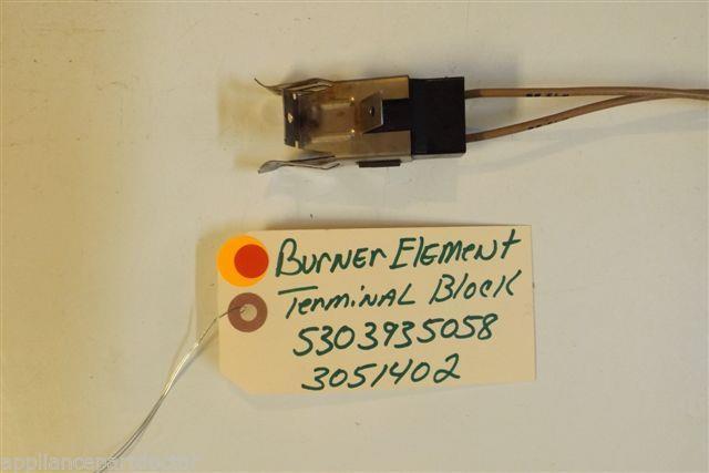 TAPPAN Stove 5303935058 3051402 Burner element termimal block used part TAPPAN Stove 5303935058 3051402 Burner element termimal block used part
